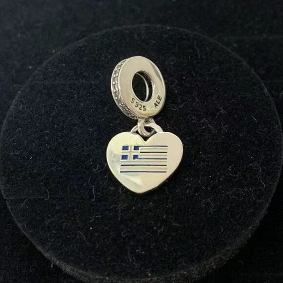 Pandora Greece Flag Dangle charm - Picture 1 of 2